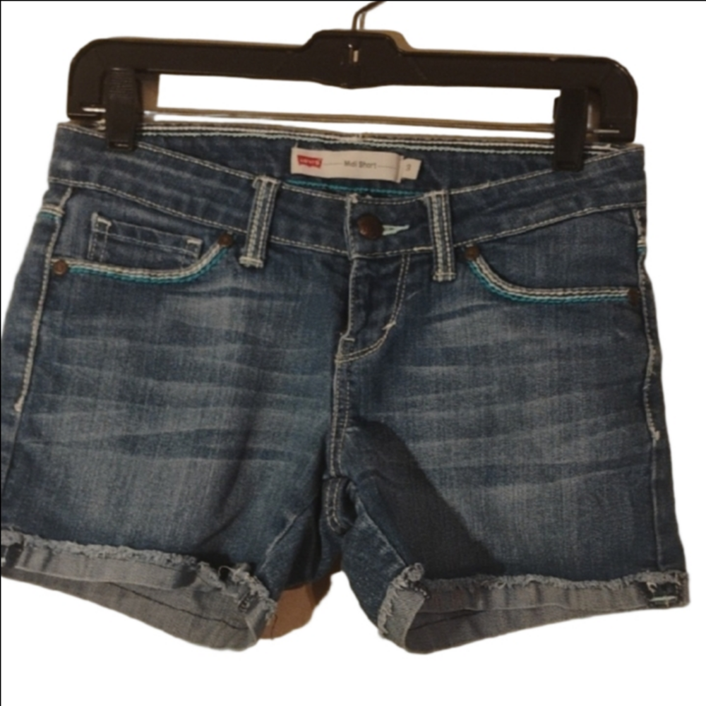 Levi's Blue Jean Shorts with Rolled Hem. Size 3. Great Used Condition!